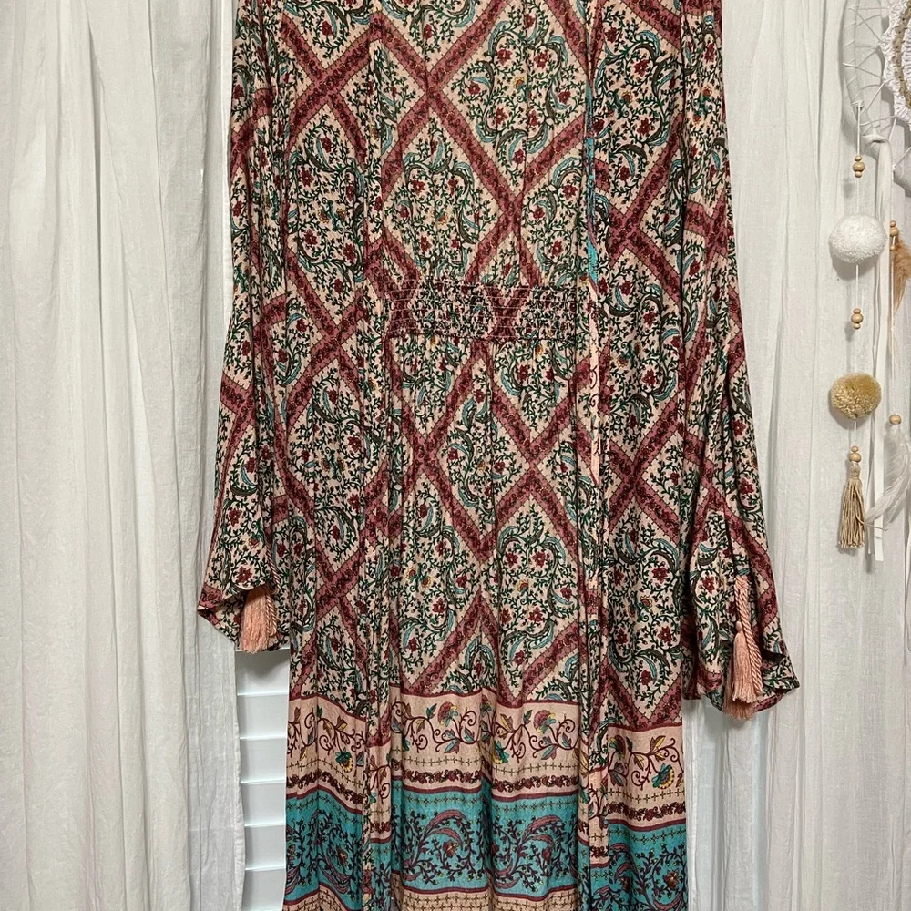 Bohemian Floral Kimono Duster - Picture 2 of 10